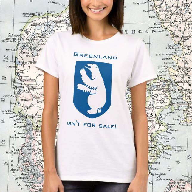 T-shirt Le Groenland n'est pas à vendre ! avec le Bouclier (Greenland Isn't for Sale!)