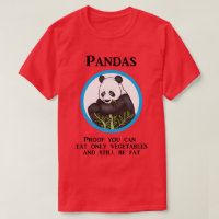 Le gros panda drôle, légumes ne travaillent pas