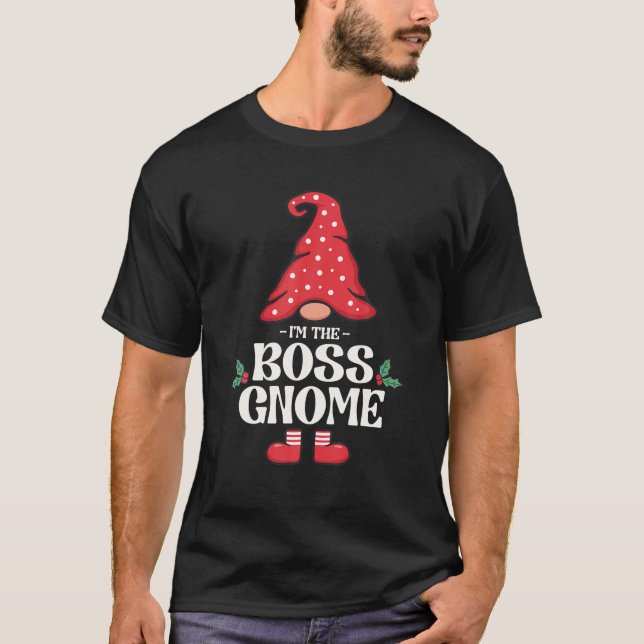 T-shirt Le groupe de jumelage de la famille Boss Gnome Fun (Devant)