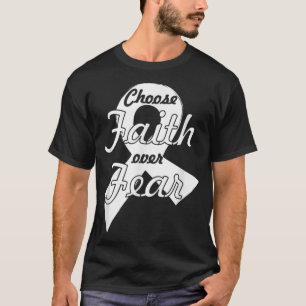 T-shirt Le guerrier du cancer du poumon Christian dit blan