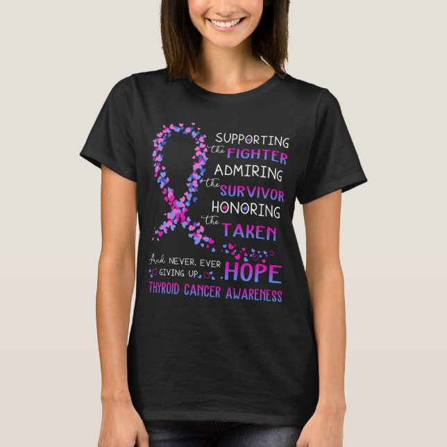T-shirt Le guerrier du cancer du thyroïde soutient le comb (Devant)