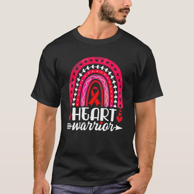 T-shirt Le guerrier Go Red Ribbon Rainbow He Disease Award (Devant)