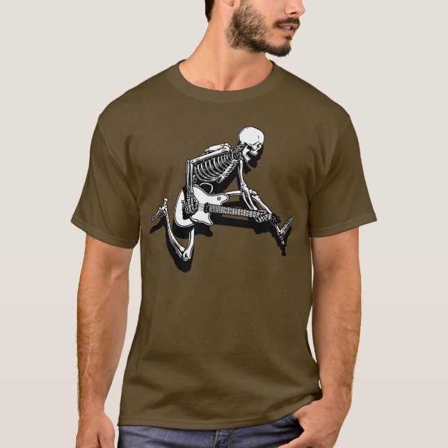 T-shirt Le guitariste squelettique sautent (Devant)