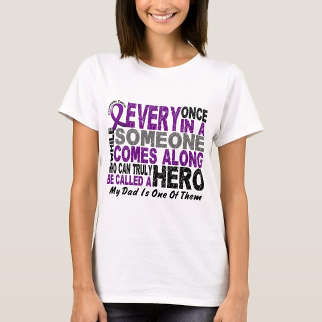 T-shirt Le HÉROS de Cancer pancréatique VIENT LE LONG 1 (Devant)