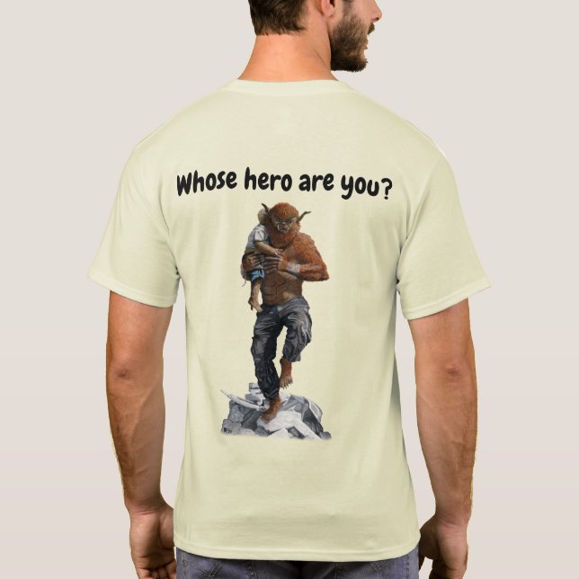 T-shirt Le héros de l'ours noir Secourt une chemise d'art  (Dos)