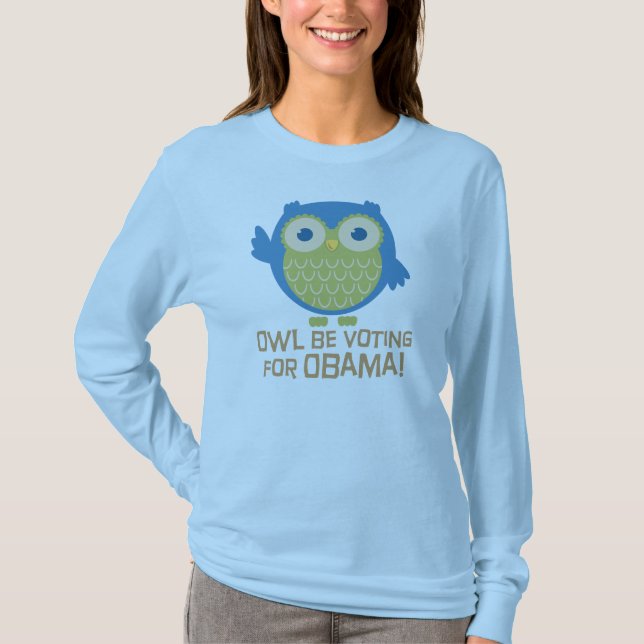 T-shirt Le hibou vote pour Obama (Devant)