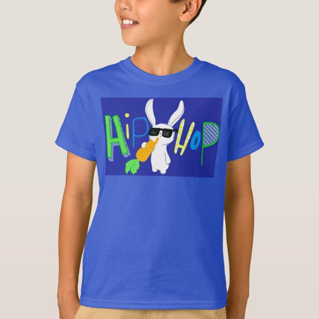 T-shirt Le hip hop frais de lapin de Pâques badine la (Devant)