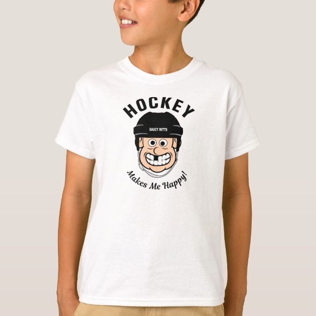 T-shirt Le Hockey Me Rend Joyeux Joueur De Hockey Drôle (Devant)