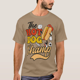 T-shirt Le Hot Dog Champ Design Hot Amoureux des chiens 