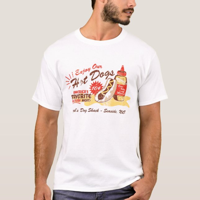 T-shirt Le hot-dog Cru-A dénommé la pièce en t (Devant)