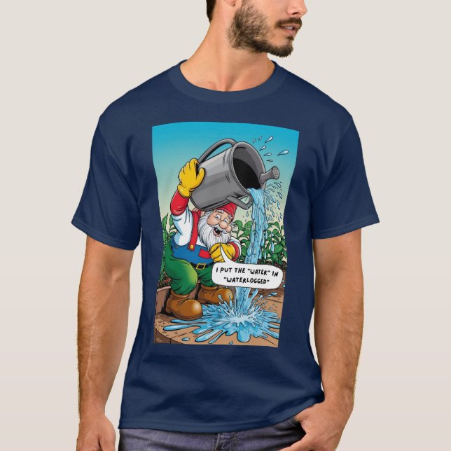 T-shirt Le jardinier Gnome trop enthousiaste (Devant)