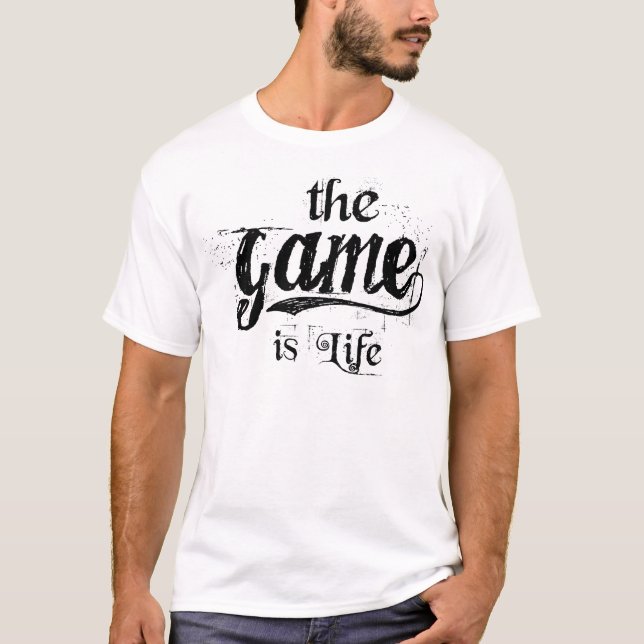 T-shirt le jeu est des hommes de la vie (blanche) - (Devant)