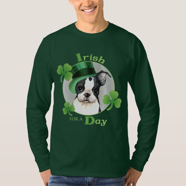 T-shirt Le jour Boston Terrier de St Patrick (Devant)