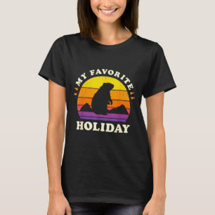 T-shirt Le jour de la marmotte Mon jour férié préféré Drôl