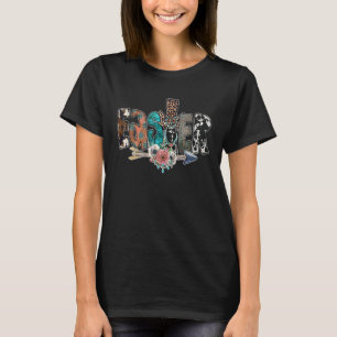 T-shirt Le jour de Pâques Cuir de vache Léopard Turquoise