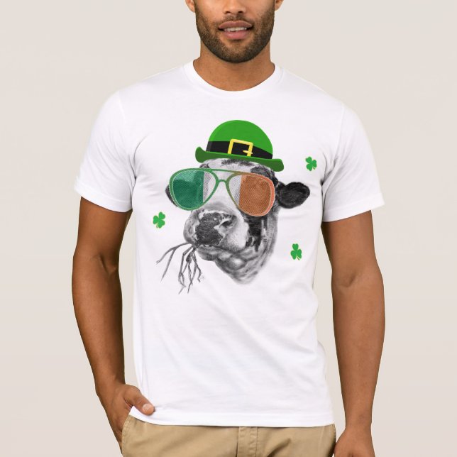 T-shirt Le jour de St Patrick de vache laitière de frison (Devant)