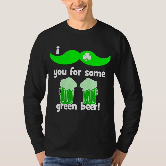 T-shirt le jour de St Patrick drôle de moustache (Devant)