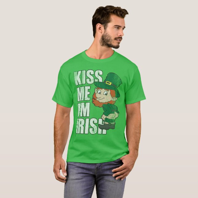 T-shirt Le jour de St Patrick m'embrassent que je suis (Devant entier)