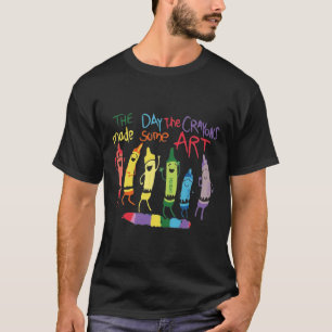 T-shirt Le Jour Les Crayons Quittent Les Décorations Anniv