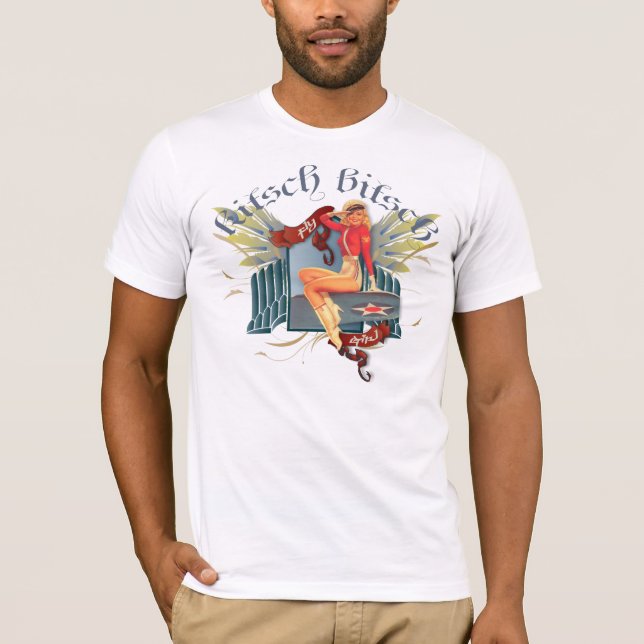 T-shirt Le kitsch Bitsch : Pin- de tatouage de fille de (Devant)