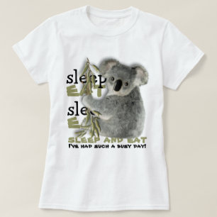 T-shirt Le koala mignon mangent et dorment