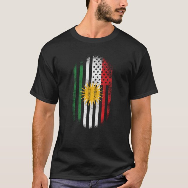 T-shirt Le Kurdistan kurde de drapeau   américain et la (Devant)
