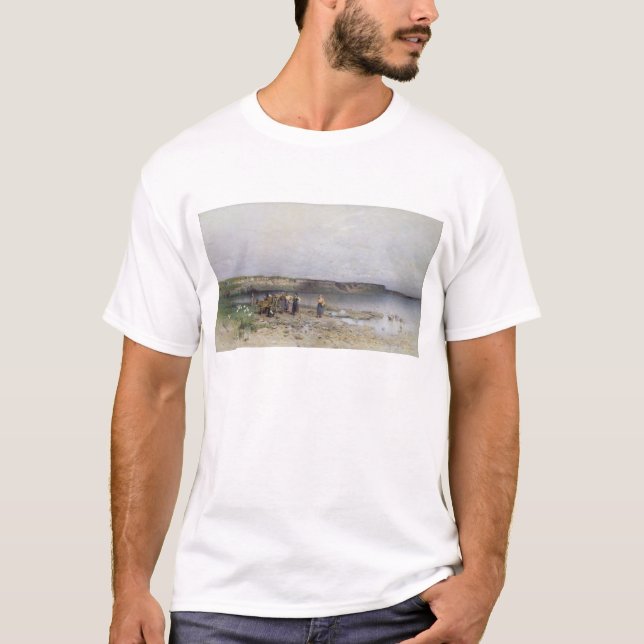 T-shirt Le Lac Balaton avec le rivage d'Akarattya, 1885 (Devant)