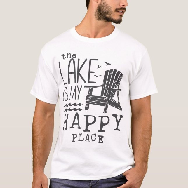 T-shirt Le Lac Est Mon Endroit Heureux (Devant)