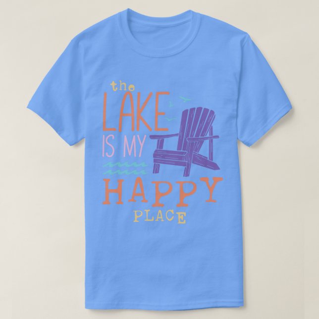 T-shirt Le lac est mon endroit heureux (Design devant)