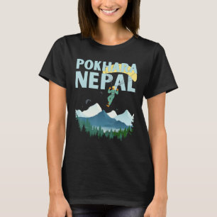 T-shirt Le lac Pokhara au-dessus des Annapurnas Népal