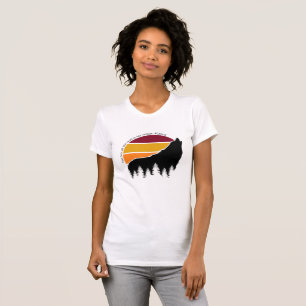 T-shirt Le Lair du Loup est son Refuge Retro Sunset