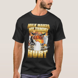T-shirt Le Lait Fait Mal à Mon Ventre Vache Drôle Mème