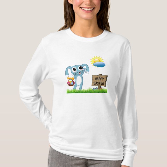 T-shirt Le lapin de Pâques souhaite un Joyeux Pâques (Devant)