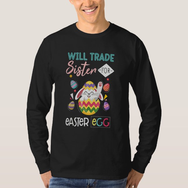 T-shirt Le Lapin Mange Des Oeufs De Chocolat Vont Échanger (Devant)