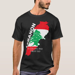 T-shirt Le Liban appelle et je dois aller au Liban Carte