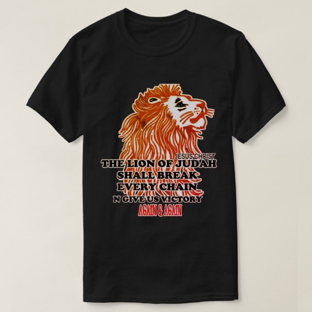 T-shirt Le Lion de la tribu de Juda Christian T Shirt (Design devant)