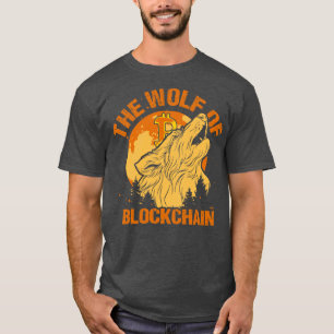 T-shirt Le loup de Blockchain Funny Bitcoin Wall Street P
