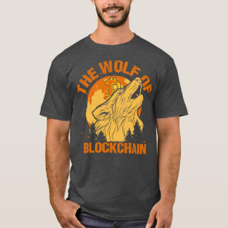 T-shirt Le loup de Blockchain Funny Bitcoin Wall Street P