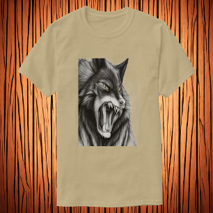 T-shirt Le loup en colère Art AI