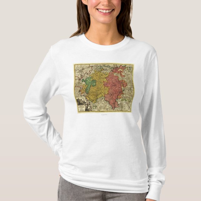 T-shirt Le Luxembourg MapLuxembourg panoramique (Devant)
