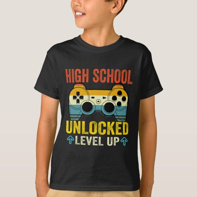 T-shirt Le Lycée Déverrouillé Niveau Jusqu'À L'École (Devant)