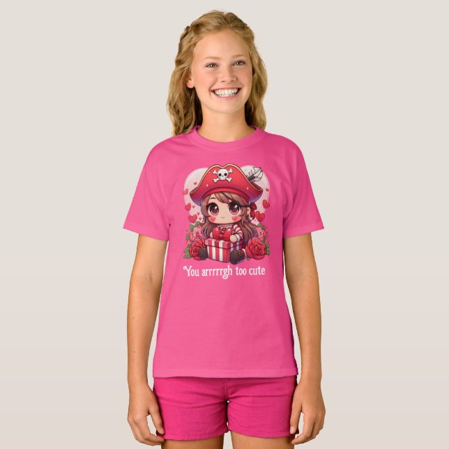 T-shirt Le magnifique pirate de la Saint Valentin (Devant entier)