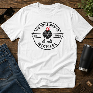 T-shirt Le Maître du Grill Année de Création Nom Flamme