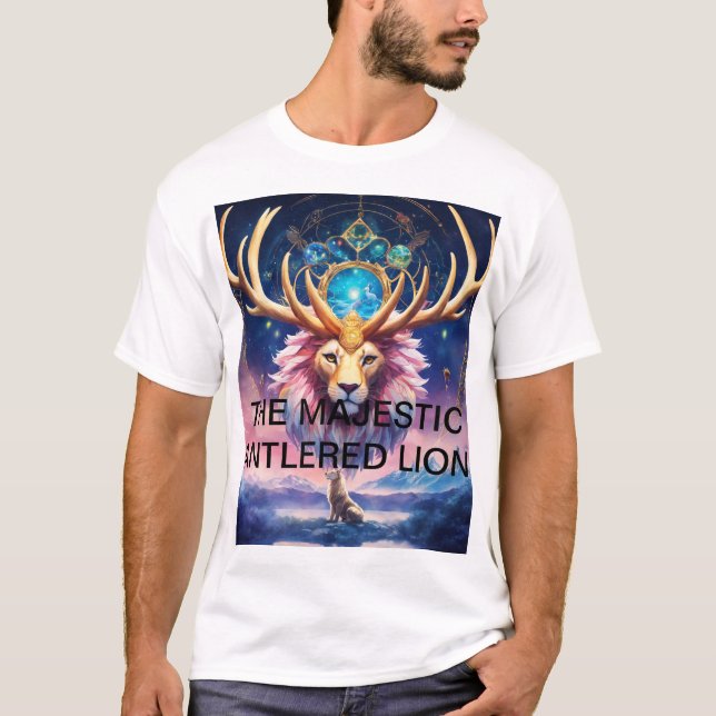 T-SHIRT LE MAJESTUEUX LION D'ANTLER (Devant)