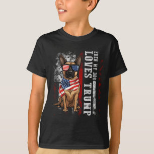 T-shirt Le Malinois Belge Même Mon Chien Aime Trump Funny