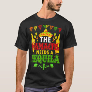 T-shirt Le Mamacito A Besoin D'Une Tequila Mexicaine Sombr