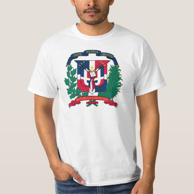 T-shirt Le manteau de la République Dominicaine des bras (Devant)