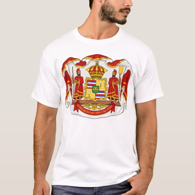 T-shirt Le manteau des bras royal du royaume d'Hawaï (Devant)
