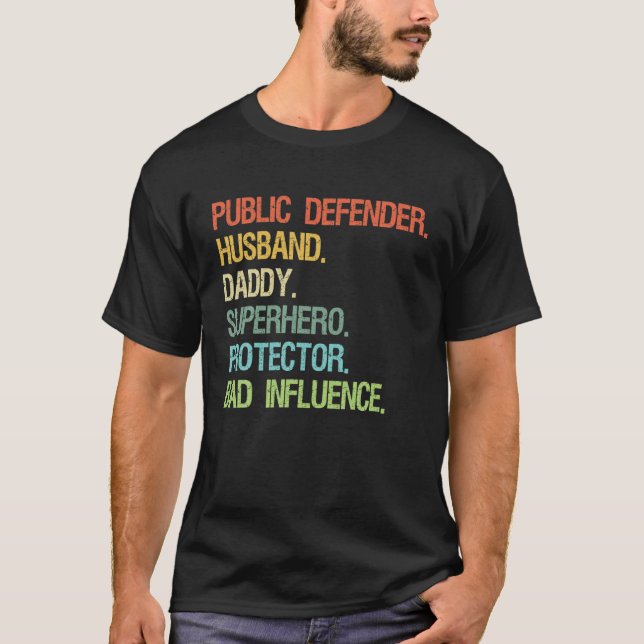 T-shirt Le mari de la défense publique Daddy Superhero DAD (Devant)