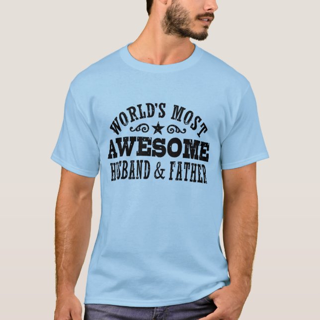 T-shirt Le mari et le père le plus génial du monde (Devant)